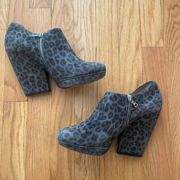 DRIES Van Noten sz 40 wedge heel green black suede booties side zip, gorgeous! - Picture 2 of 11